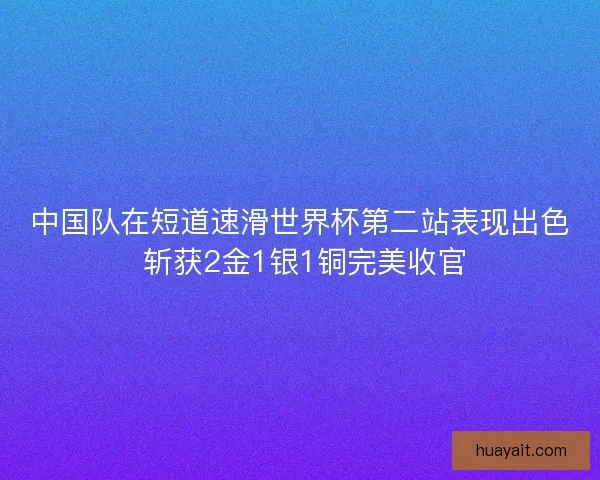 中国队在短道速滑世界杯第二站表现出色 斩获2金1银1铜完美收官